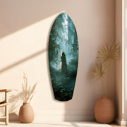 Light Saber in the Woods Glass Wall Art