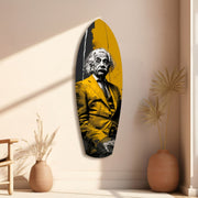 Wild-Haired Genius Listening Glass Wall Art