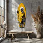 Wild-Haired Genius Posing Glass Wall Art