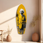 Wild-Haired Genius Posing Glass Wall Art