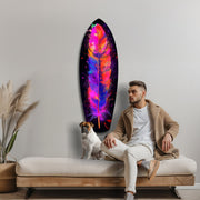 Colorful Feather Glass Wall Art