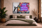 Graffiti Gordijn Canvas Schilderij